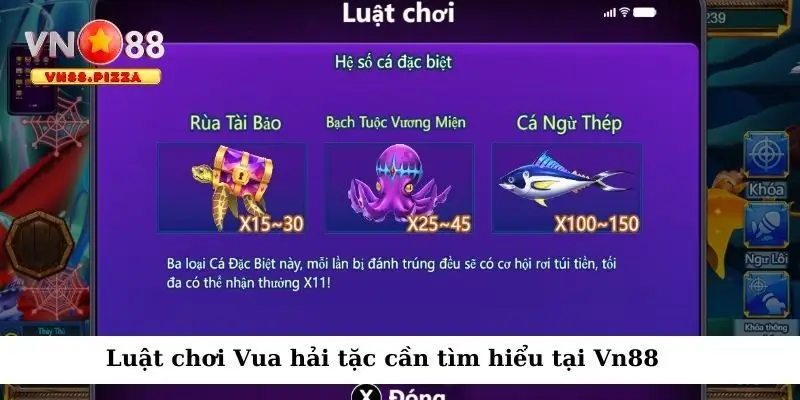 Luật chơi cơ bản trong game bắn cá Vua hải tặc Vn88